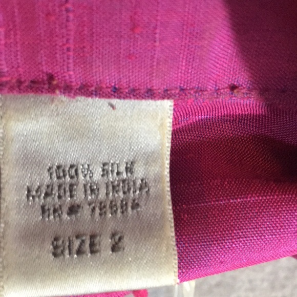 💖 Chico's Silk Textured Oversized Relaxed Fit Fuchsia Jacket Size 2 - Picture 15 of 16